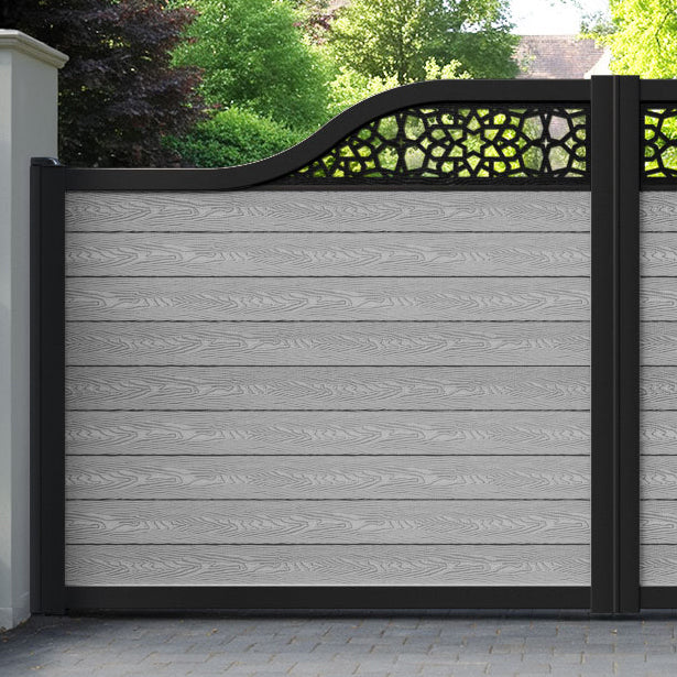 Classic Nazira Curved Top Driveway Gate - Light Grey - Top Screen