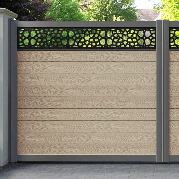 Classic Nazira Straight Top Driveway Gate - Light Oak - Top Screen