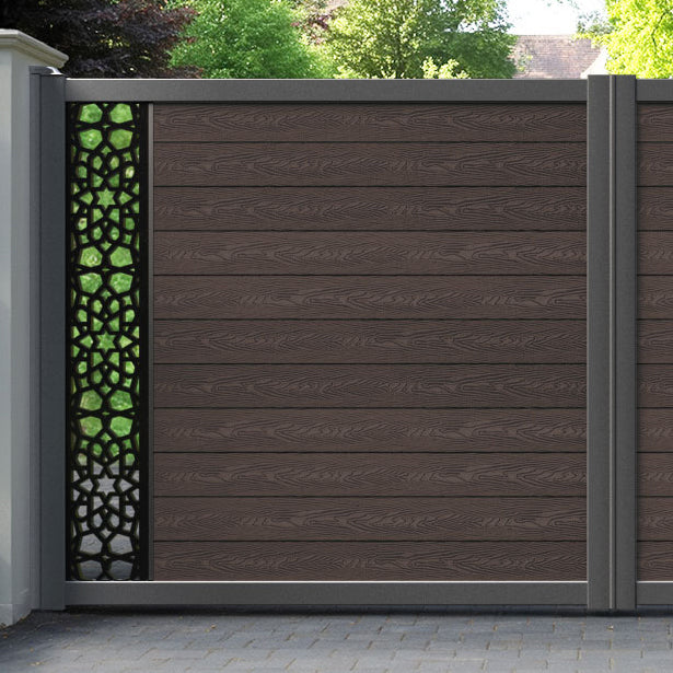 Classic Nazira Straight Top Driveway Gate - Mid Brown - End Screen