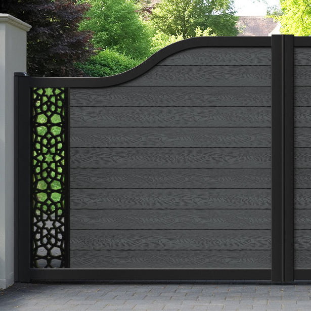 Classic Nazira Curved Top Driveway Gate - Dark Grey - End Screen