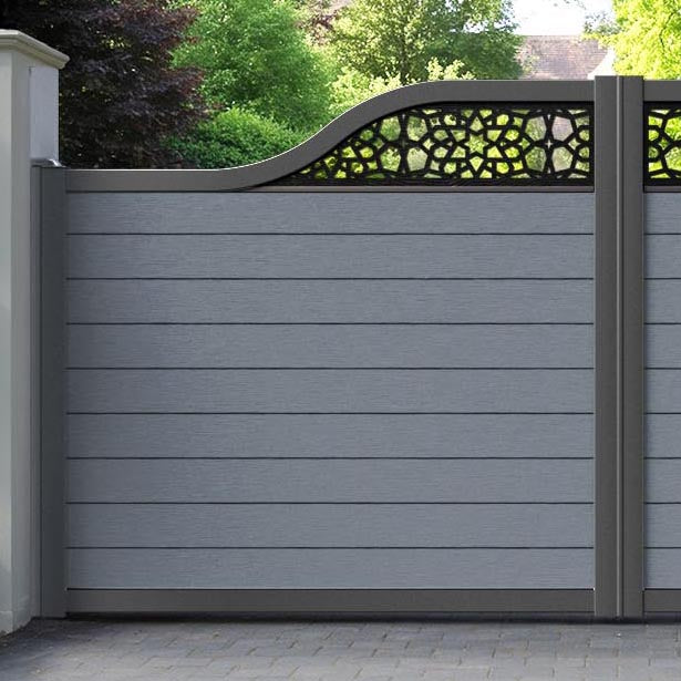 Fusion Nazira Curved Top Driveway Gate - Anthracite - Top Screen