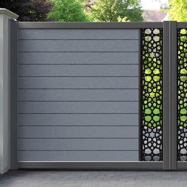Fusion Nazira Straight Top Driveway Gate - Anthracite - Middle Screen