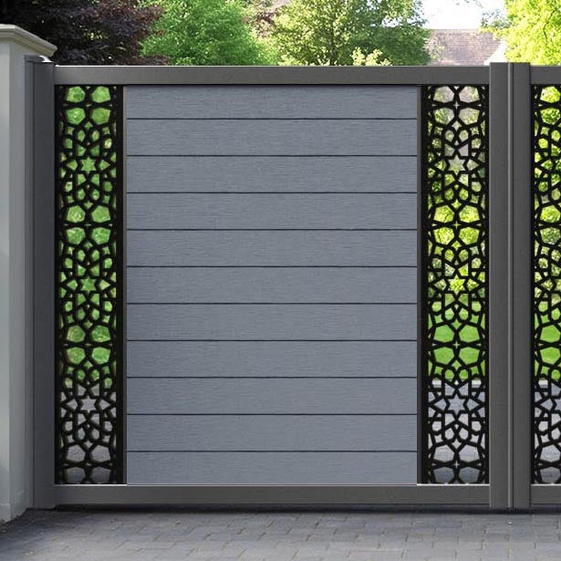 Fusion Nazira Straight Top Driveway Gate - Anthracite - Middle & End Screen
