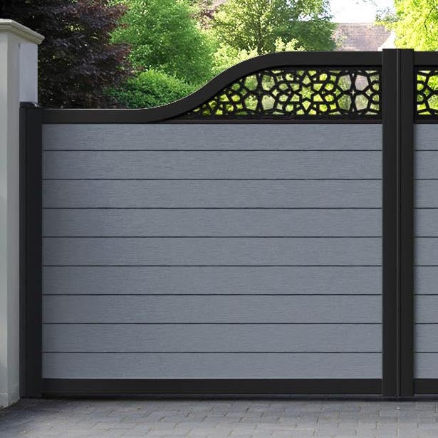 Fusion Nazira Curved Top Driveway Gate - Anthracite - Top Screen