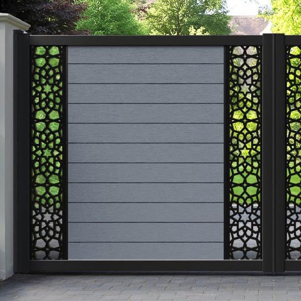 Fusion Nazira Straight Top Driveway Gate - Anthracite - Middle & End Screen