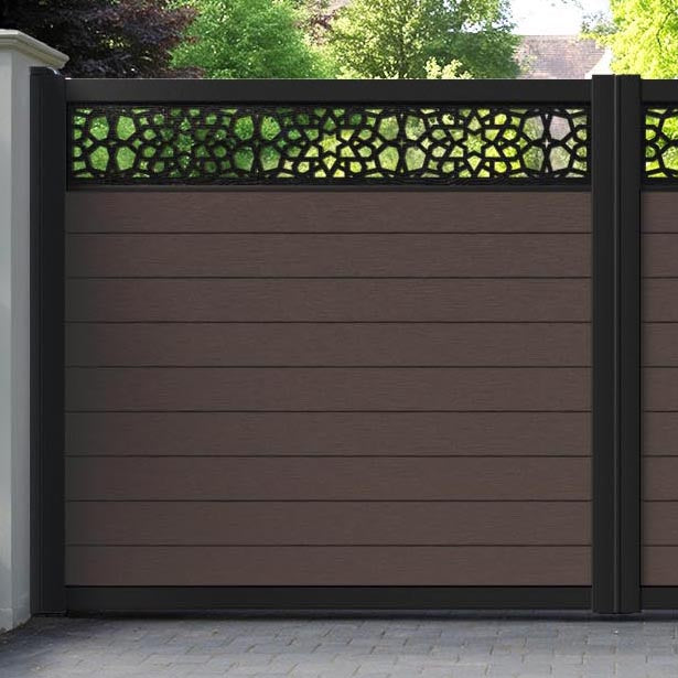 Fusion Nazira Straight Top Driveway Gate - Mid Brown - Top Screen
