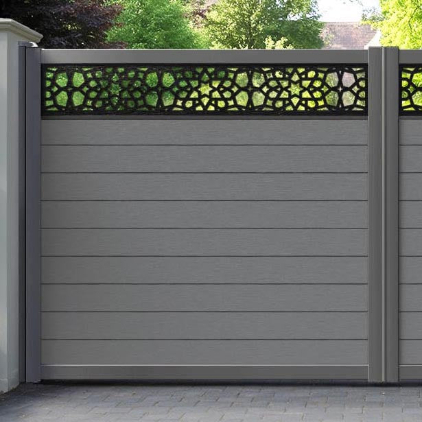 Fusion Nazira Straight Top Driveway Gate - Mid Grey - Top Screen