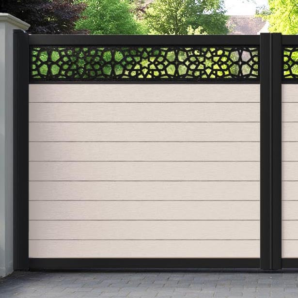 Fusion Nazira Straight Top Driveway Gate - Mid Stone - Top Screen