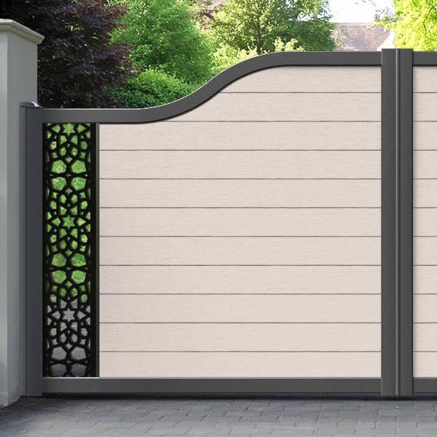 Fusion Nazira Curved Top Driveway Gate - Mid Stone - End Screen