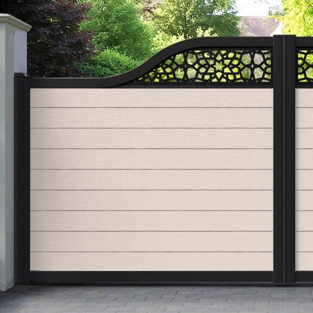Fusion Nazira Curved Top Driveway Gate - Mid Stone - Top Screen