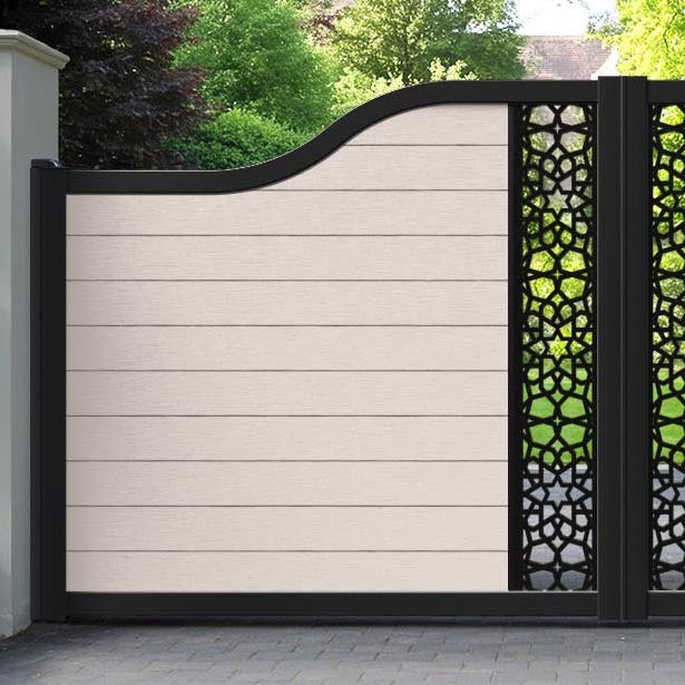 Fusion Nazira Curved Top Driveway Gate - Mid Stone - Middle Screen