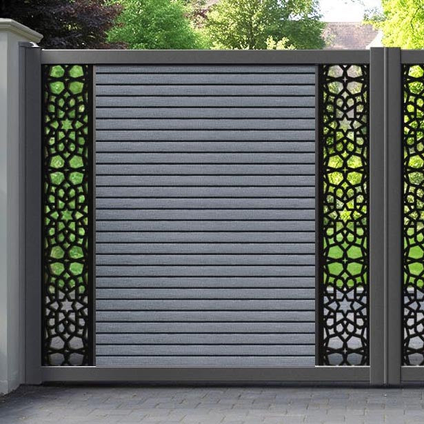Hudson Nazira Straight Top Driveway Gate - Anthracite - Middle & End Screen