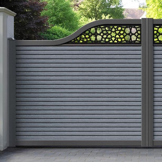 Hudson Nazira Curved Top Driveway Gate - Anthracite - Top Screen