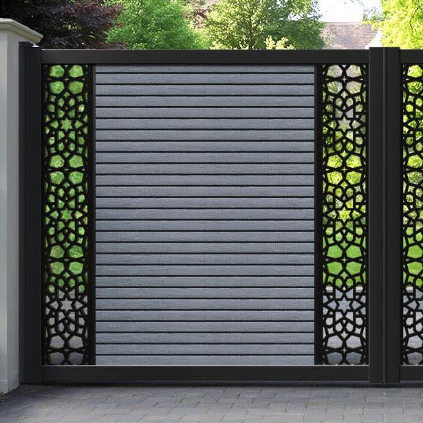 Hudson Nazira Straight Top Driveway Gate - Anthracite - Middle & End Screen