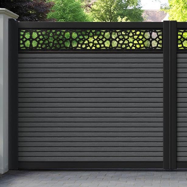 Hudson Nazira Straight Top Driveway Gate - Dark Grey - Top Screen