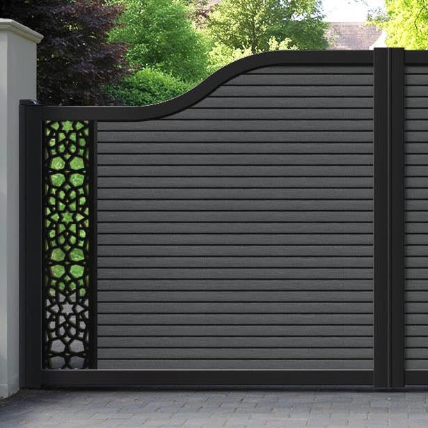 Hudson Nazira Curved Top Driveway Gate - Dark Grey - End Screen