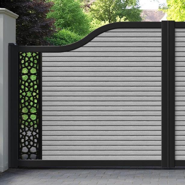 Hudson Nazira Curved Top Driveway Gate - Light Grey - End Screen