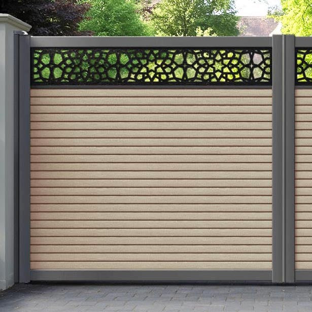 Hudson Nazira Straight Top Driveway Gate - Light Oak- Top Screen