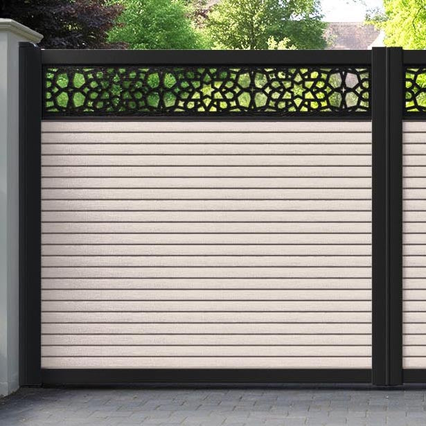 Hudson Nazira Straight Top Driveway Gate - Mid Stone - Top Screen
