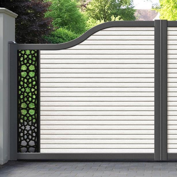 Hudson Nazira Curved Top Driveway Gate - Light Stone - End Screen