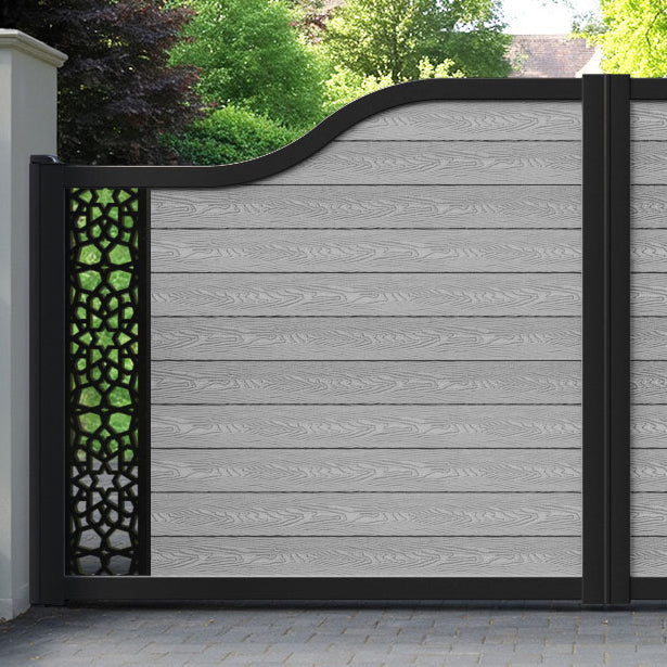 Classic Nazira Curved Top Driveway Gate - Light Grey - End Screen