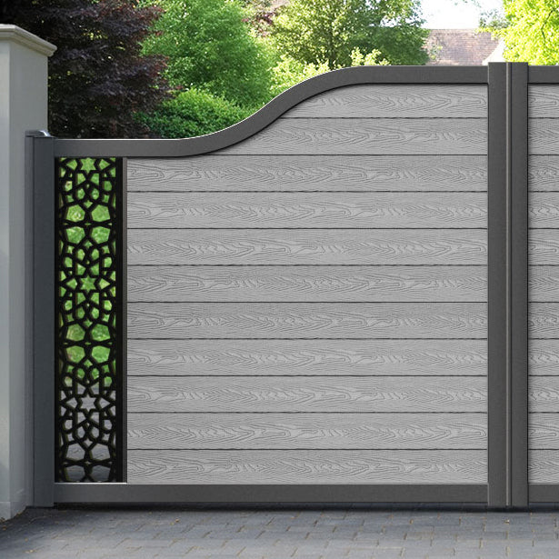 Classic Nazira Curved Top Driveway Gate - Light Grey - End Screen