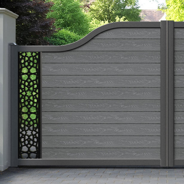 Classic Nazira Curved Top Driveway Gate - Mid Grey - End Screen