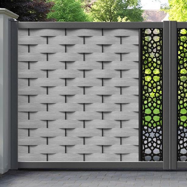Ripple Nazira Straight Top Driveway Gate - Light Grey - Middle Screen
