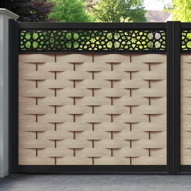 Ripple Nazira Straight Top Driveway Gate - Light Oak- Top Screen