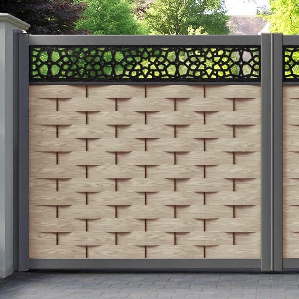 Ripple Nazira Straight Top Driveway Gate - Light Oak- Top Screen