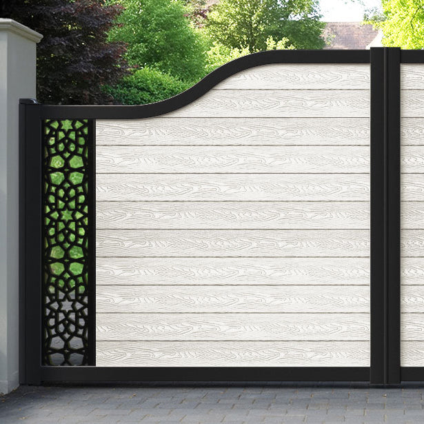 Classic Nazira Curved Top Driveway Gate - Light Stone - End Screen