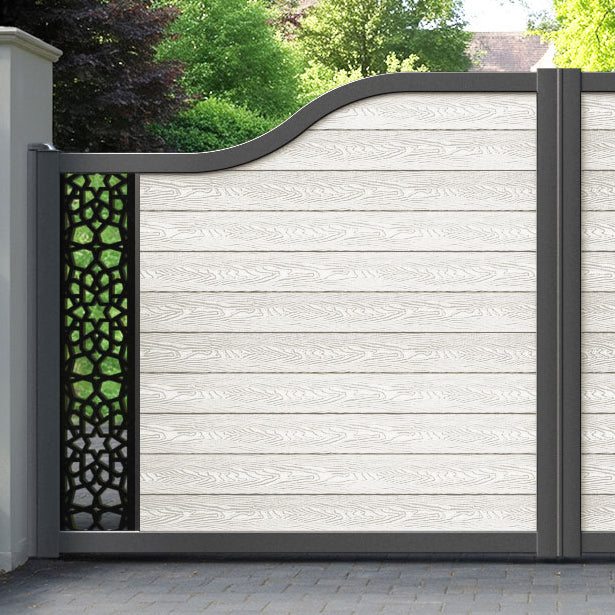 Classic Nazira Curved Top Driveway Gate - Light Stone - End Screen