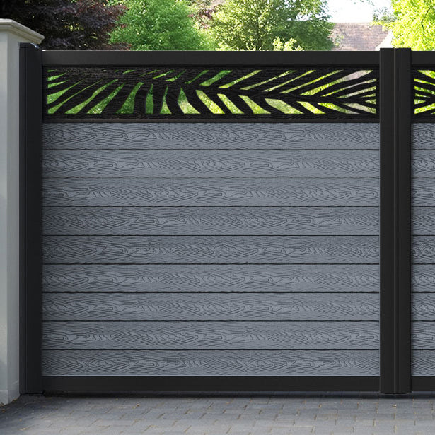 Classic Palm Straight Top Driveway Gate - Anthracite - Top Screen