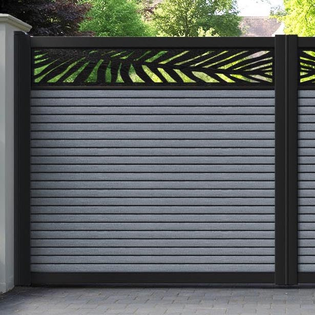 Hudson Palm Straight Top Driveway Gate - Anthracite - Top Screen