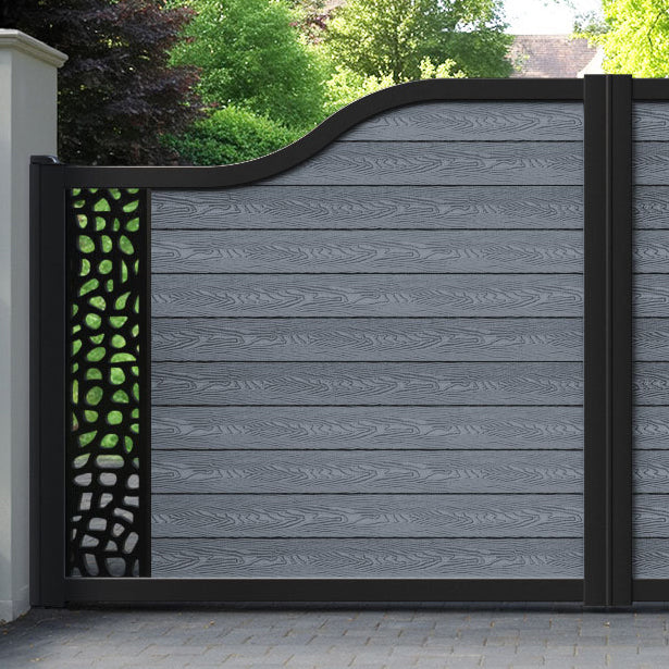Classic Pebble Curved Top Driveway Gate - Anthracite - End Screen