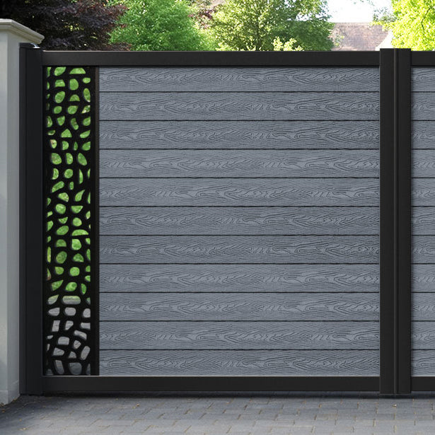 Classic Pebble Straight Top Driveway Gate - Anthracite - End Screen