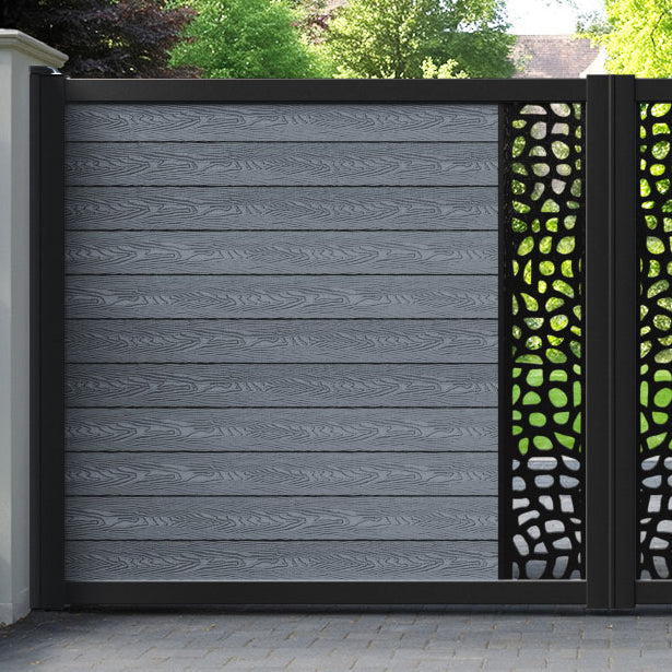 Classic Pebble Straight Top Driveway Gate - Anthracite - Middle Screen
