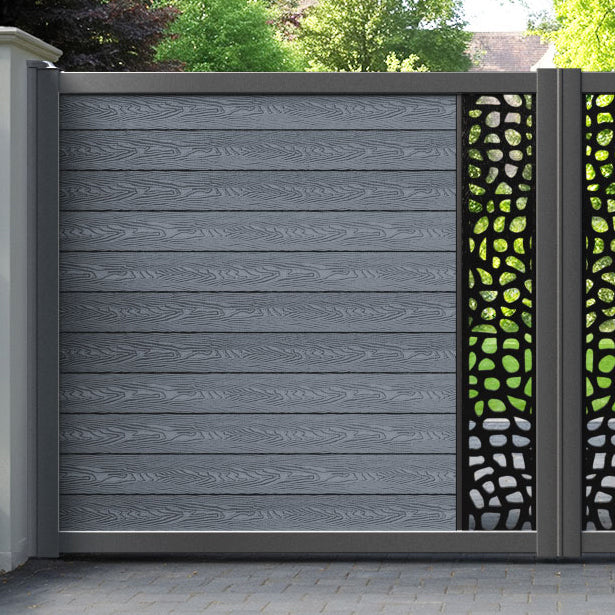 Classic Pebble Straight Top Driveway Gate - Anthracite - Middle Screen