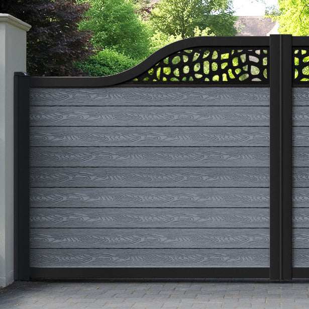 Classic Pebble Curved Top Driveway Gate - Anthracite - Top Screen