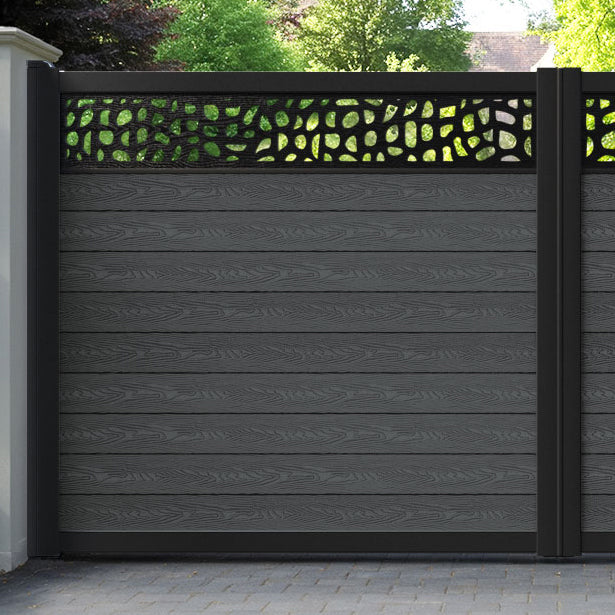 Classic Pebble Straight Top Driveway Gate - Dark Grey - Top Screen