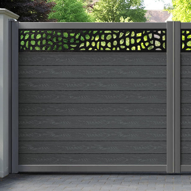 Classic Pebble Straight Top Driveway Gate - Dark Grey - Top Screen