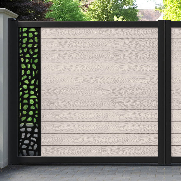 Classic Pebble Straight Top Driveway Gate - Mid Stone - End Screen