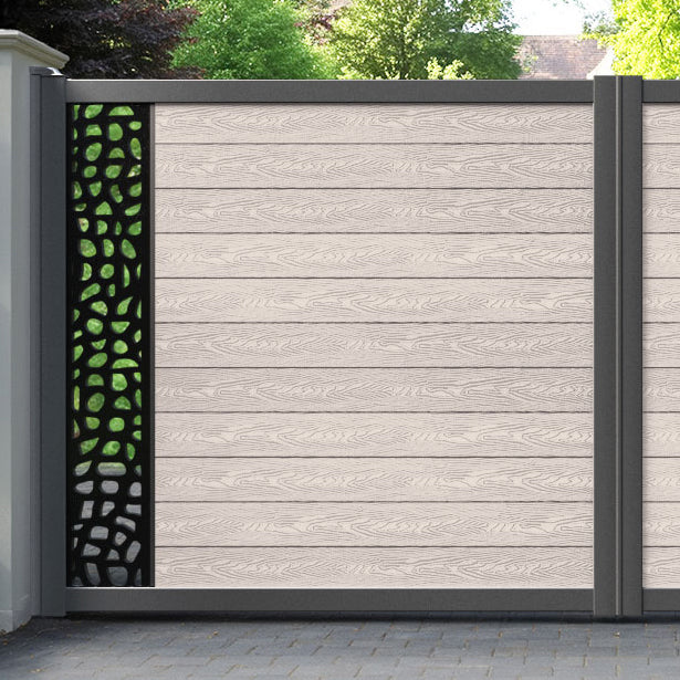 Classic Pebble Straight Top Driveway Gate - Mid Stone - End Screen