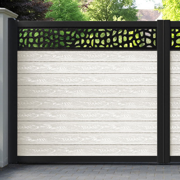 Classic Pebble Straight Top Driveway Gate - Light Stone - Top Screen