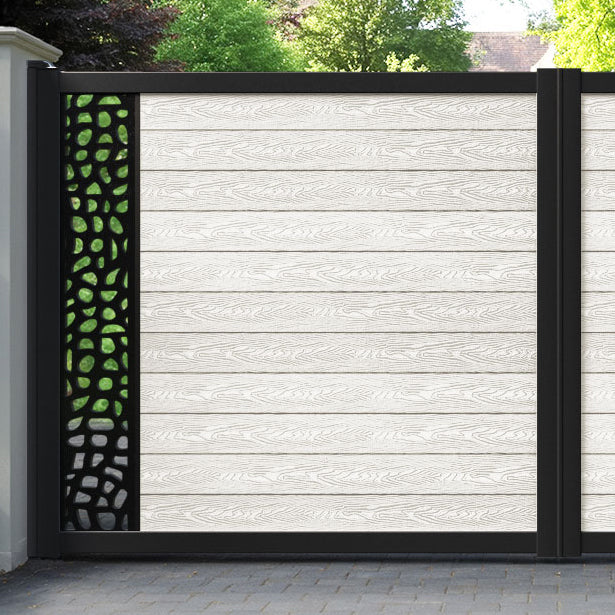 Classic Pebble Straight Top Driveway Gate - Light Stone - End Screen