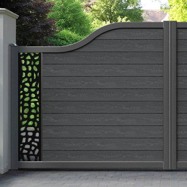 Classic Pebble Curved Top Driveway Gate - Dark Grey - End Screen