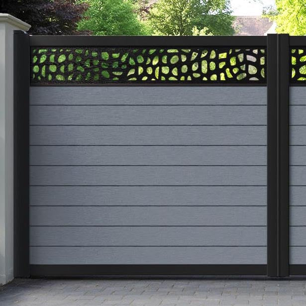 Fusion Pebble Straight Top Driveway Gate - Anthracite - Top Screen