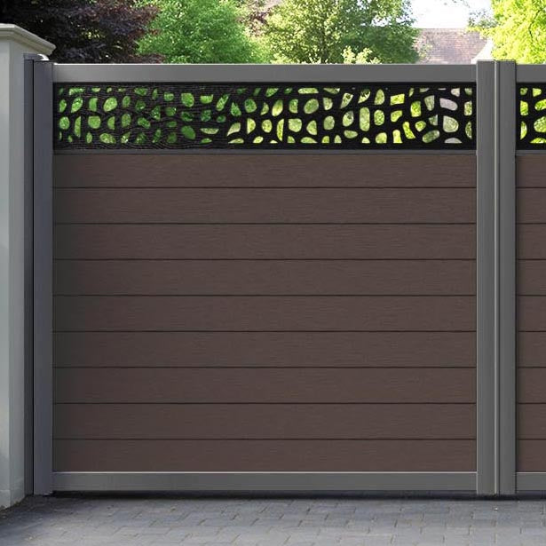 Fusion Pebble Straight Top Driveway Gate - Mid Brown - Top Screen