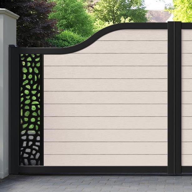Fusion Pebble Curved Top Driveway Gate - Mid Stone - End Screen