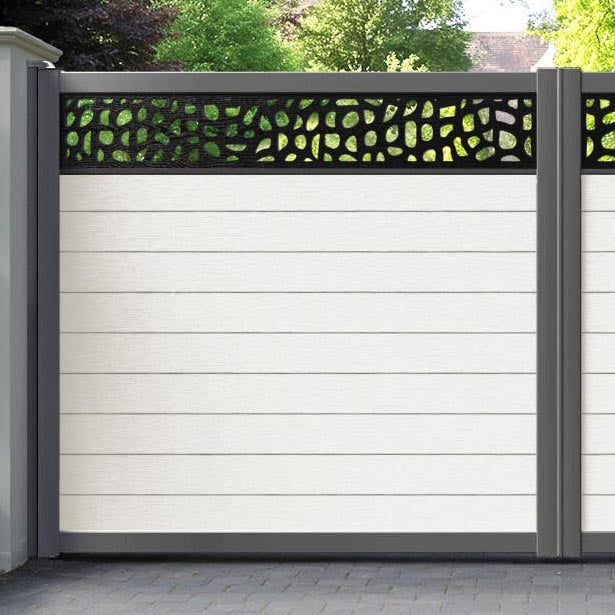 Fusion Pebble Straight Top Driveway Gate - Light Stone - Top Screen